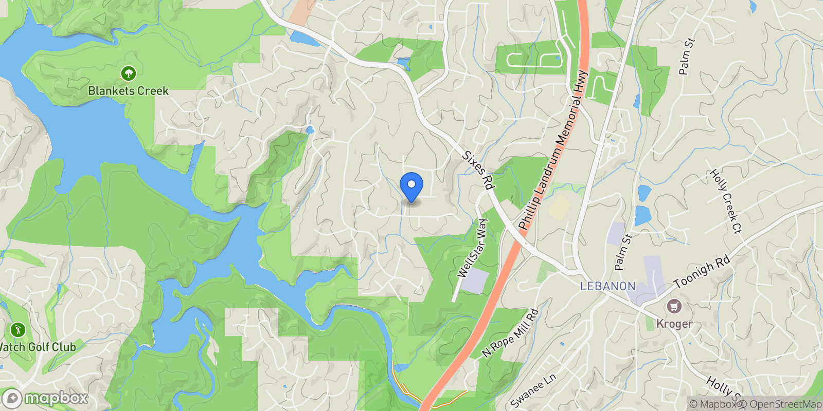 Map showing 104 Kremer Falls Trc, Canton, GA 30114, Canton, Georgia, United States.