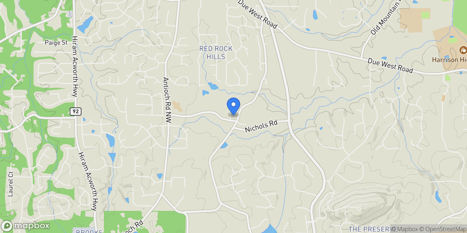 Map showing 154 Gold Leaf Trail, Powder Springs, GA 30127, Powder Springs, Georgia, United States.