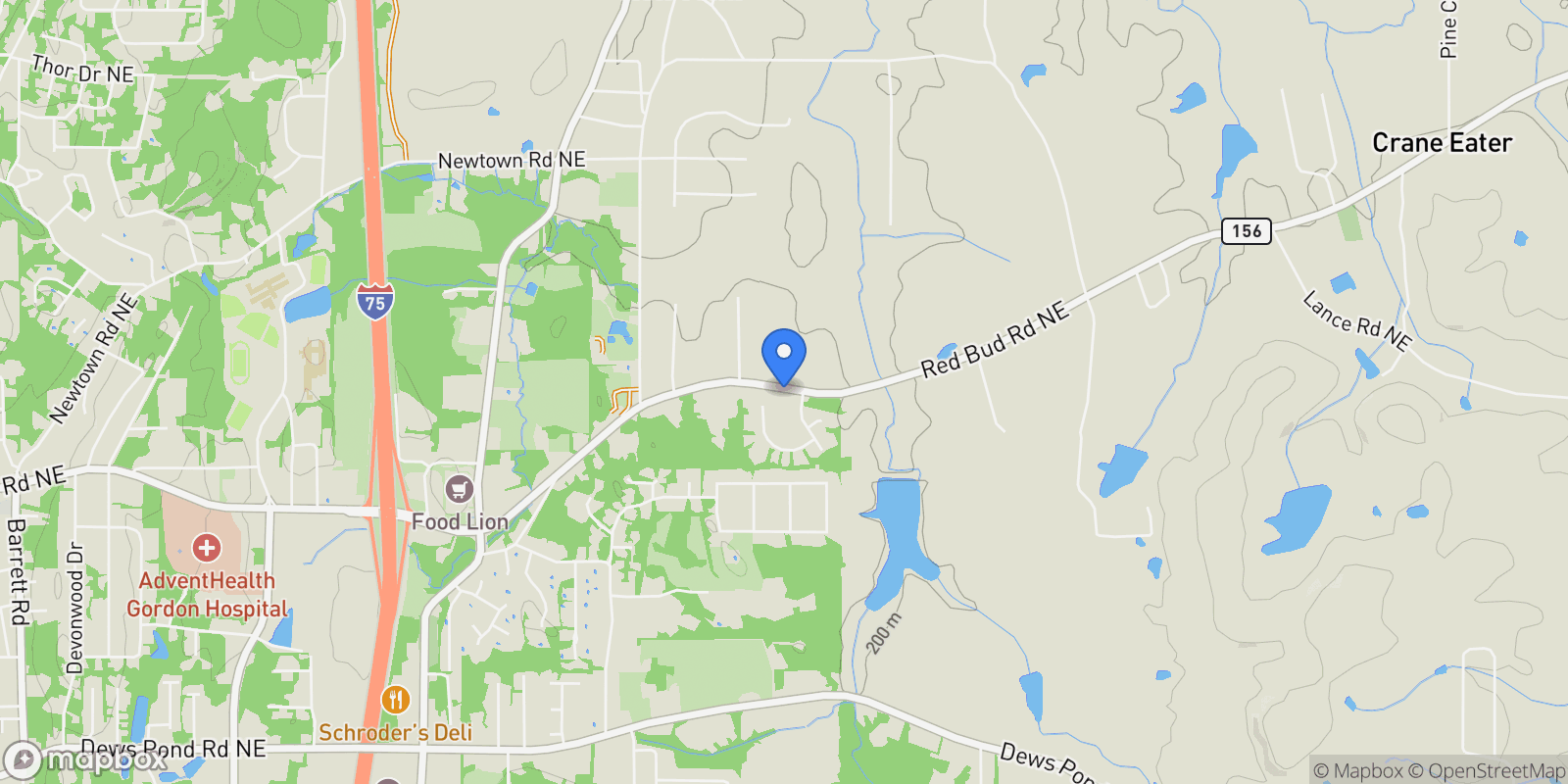 Map showing 2148 Red Bud Road NE, Calhoun, GA 30701, Calhoun, Georgia, United States.