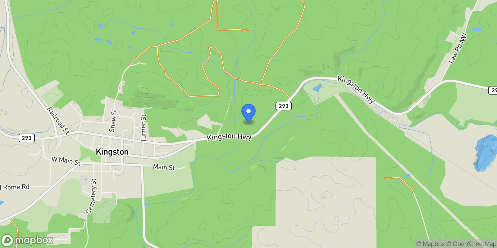 Map showing 650 KINGSTON Highway, Kingston, GA 30145, Euharlee, Georgia, United States.