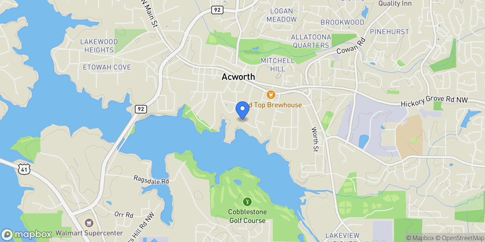 Map showing 4408 Lakeview Court, Acworth, GA 30101, Acworth, Georgia, United States.