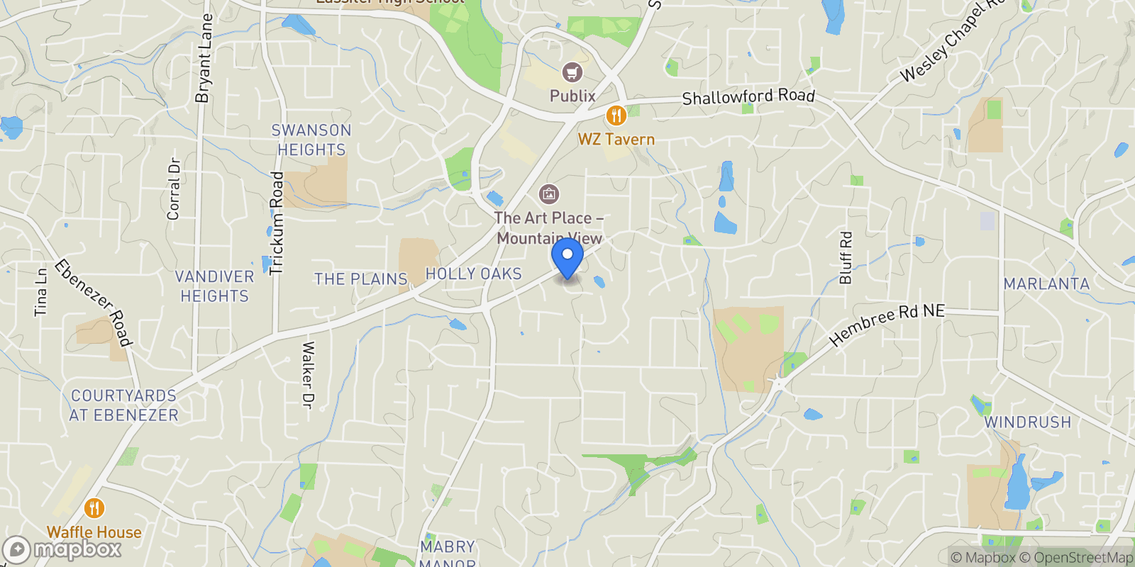 Map showing 3134 Hudson Pond Lane, Marietta, GA 30062, Marietta, Georgia, United States.