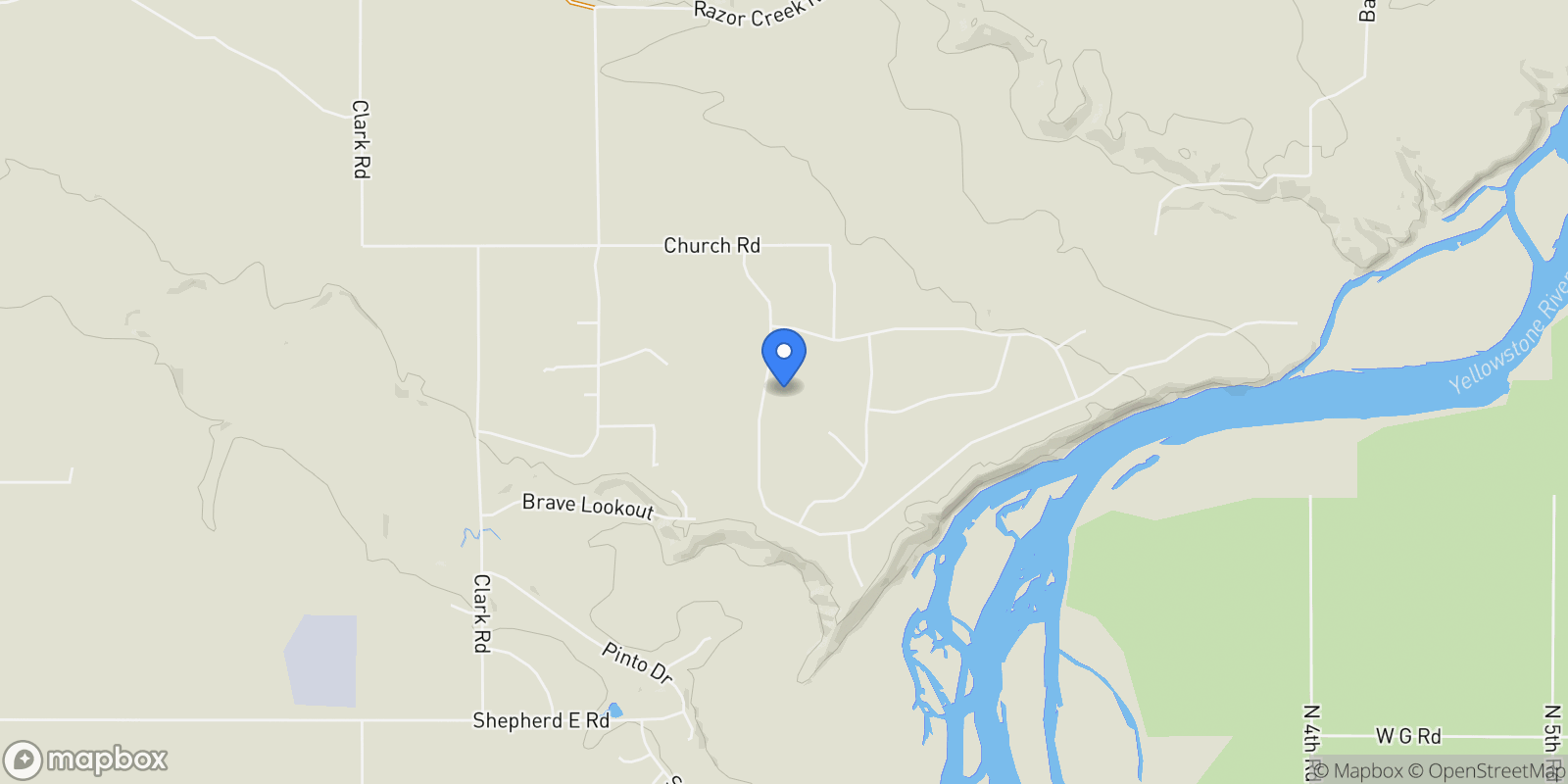 Map showing 6835 Eagle Bend Boulevard, Shepherd, MT 59079, Broadview, Montana, United States.