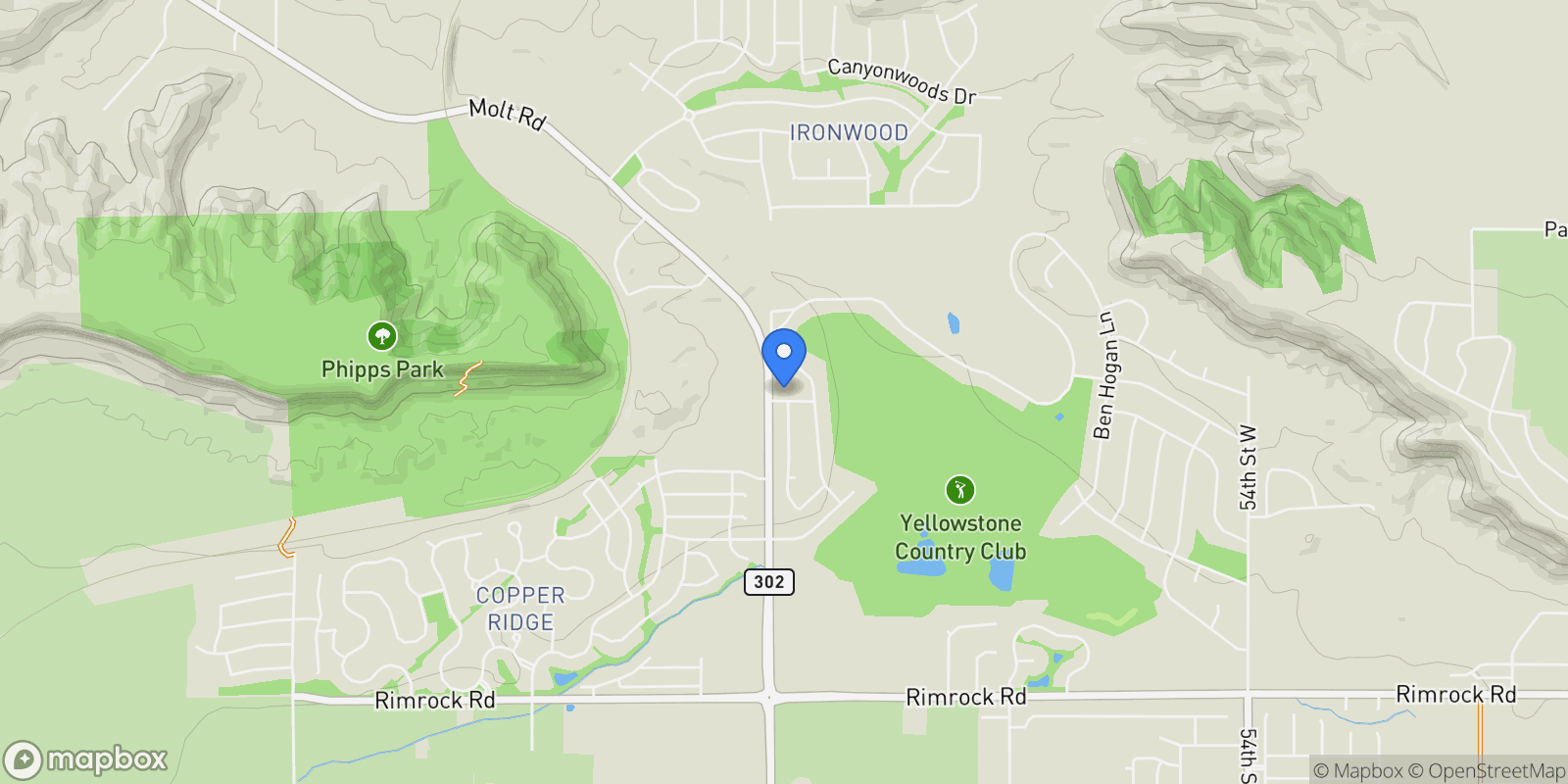 Map showing 6175 Aviara Boulevard, Billings, MT 59106, Billings, Montana, United States.