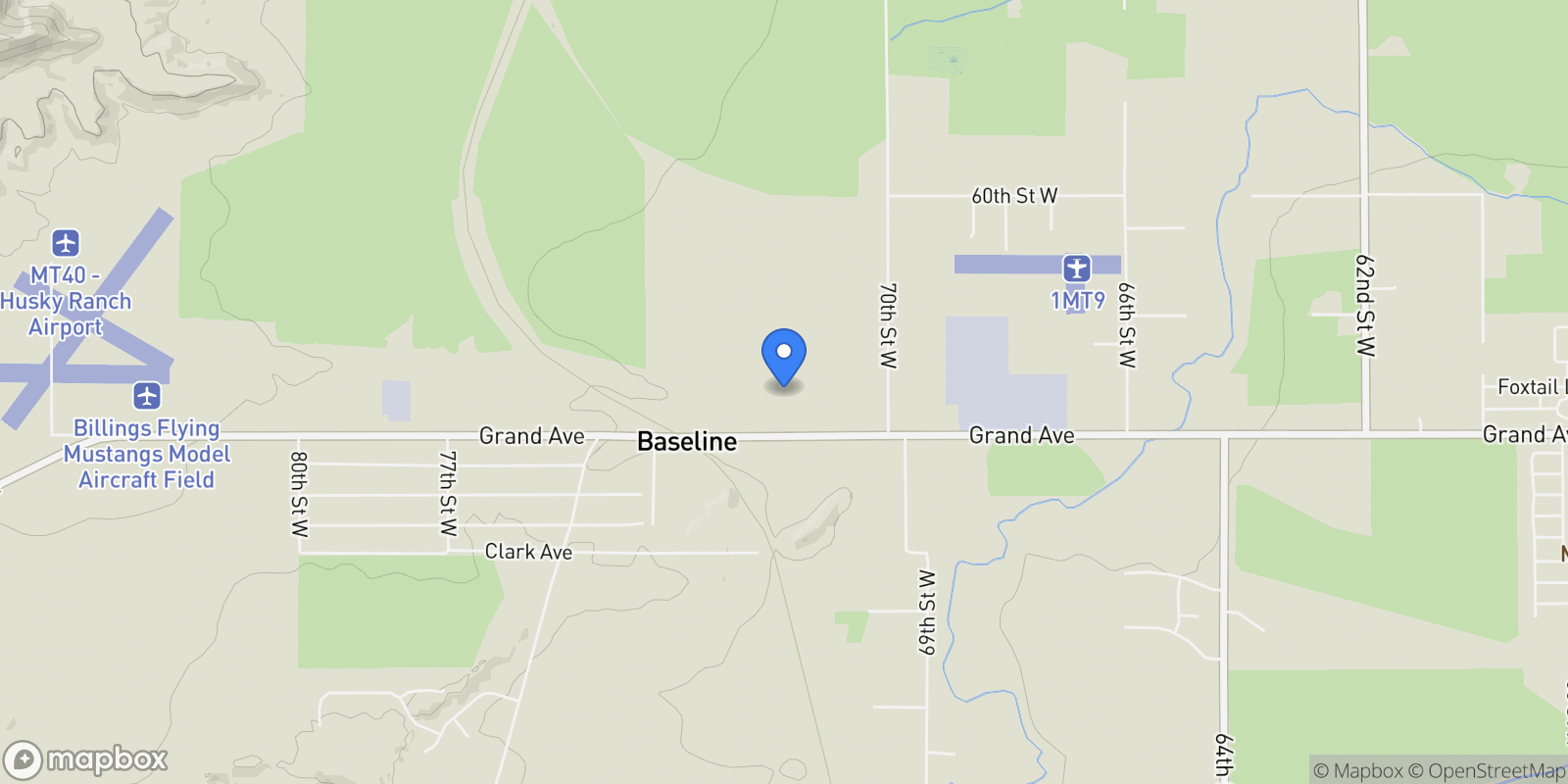 Map showing 7105 Grand Avenue, Billings, MT 59106, Billings, Montana, United States.
