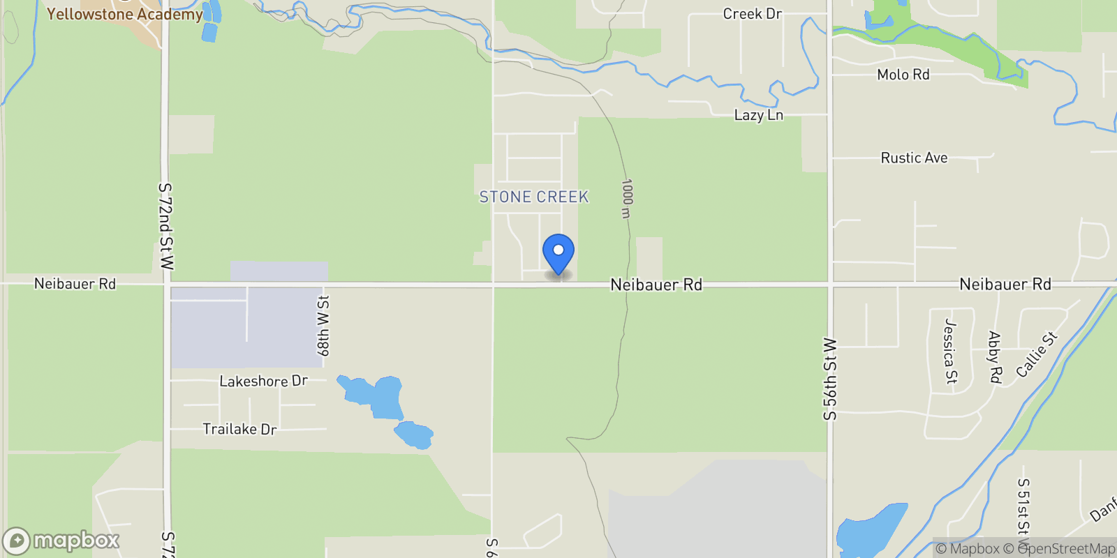 Map showing 2343 Slate Road, Billings, MT 59106, Billings, Montana, United States.