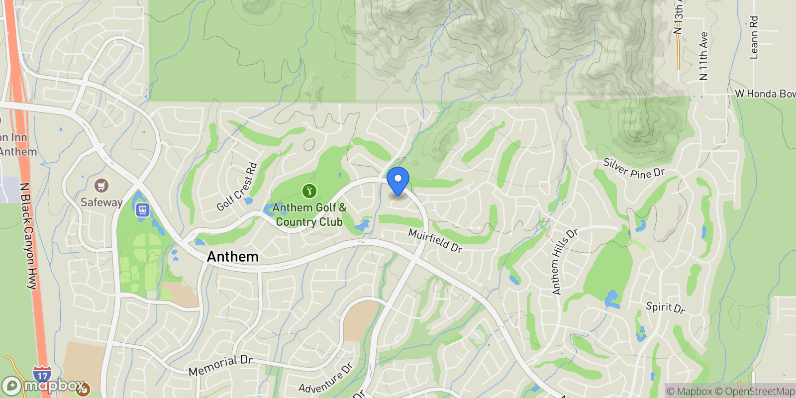 Map showing 41836 N Mill Creek Way Way, Anthem, AZ 85086, Anthem, AZ, United States.