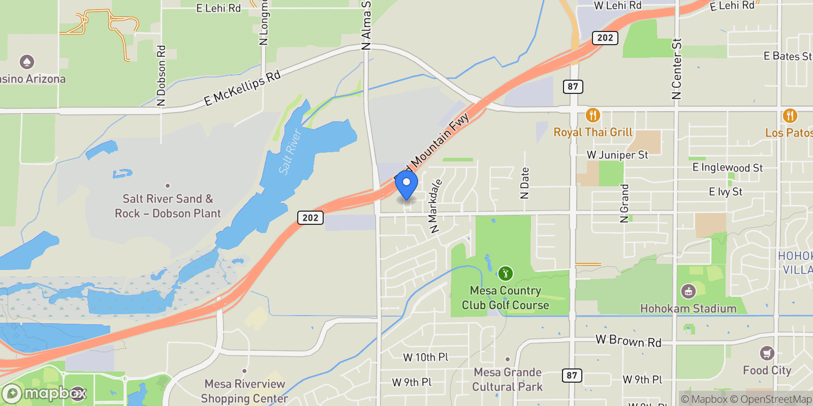 Map showing 1635 N Beverly --, Mesa, AZ 85201, Mesa, Arizona, United States.