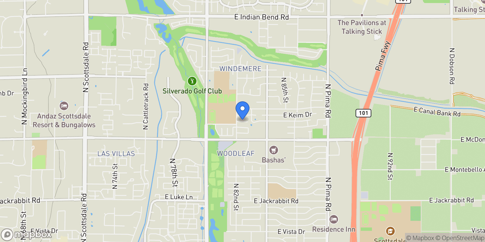 Map showing 8230 E Valley Vista Drive, Scottsdale, AZ 85250, Scottsdale, Arizona, United States.