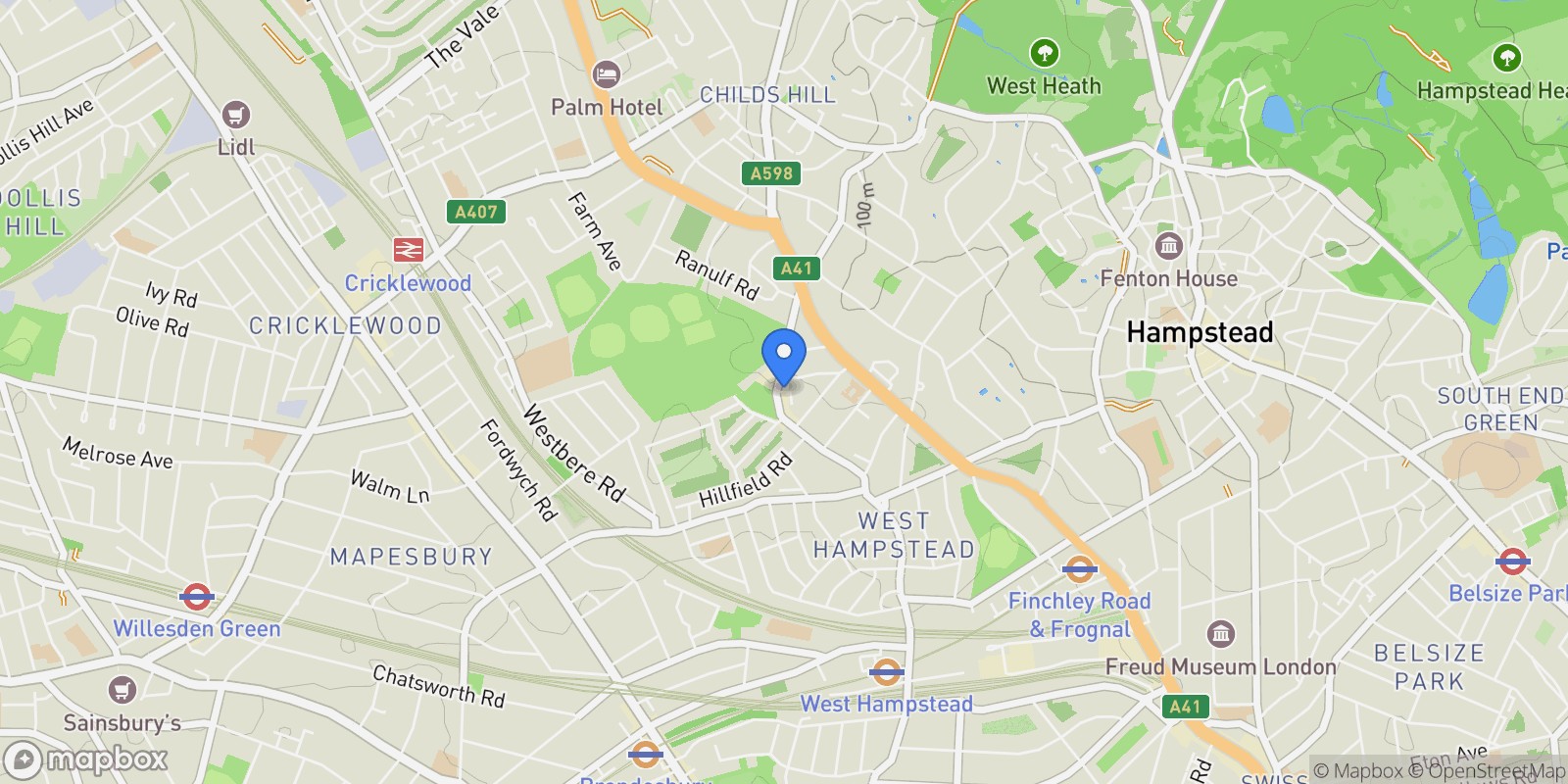 Map showing Rose Joan Mews London, London, UNITED KINGDOM OF GREAT BRITAIN AND NORTHERN IRELAND, London, England, United Kingdom.