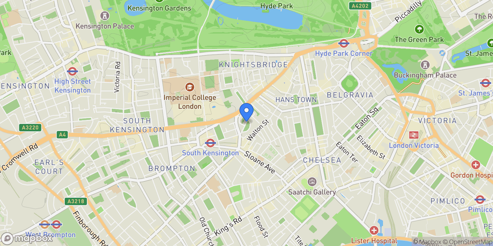 Map showing Egerton Gardens London, London, UNITED KINGDOM OF GREAT BRITAIN AND NORTHERN IRELAND, London, England, United Kingdom.