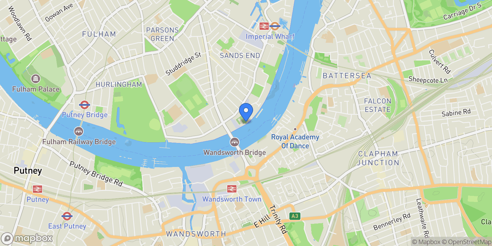 Map showing Central Avenue Riverwalk Apartments, London, UNITED KINGDOM OF GREAT BRITAIN AND NORTHERN IRELAND, London, England, United Kingdom.