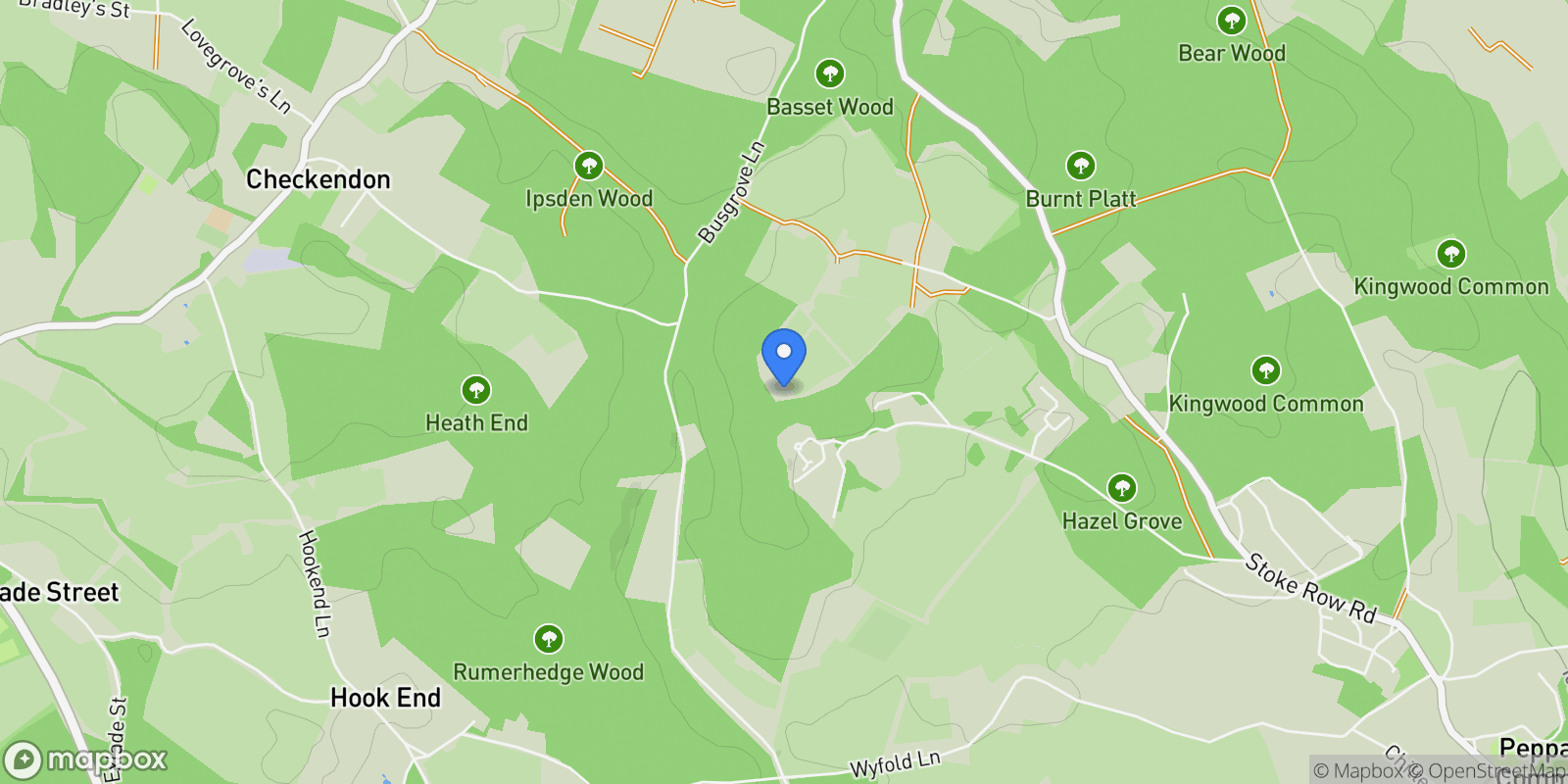 Map showing Wyfold Court Kingwood, Oxfordshire, UNITED KINGDOM OF GREAT BRITAIN AND NORTHERN IRELAND, Kingwood, England, United Kingdom.