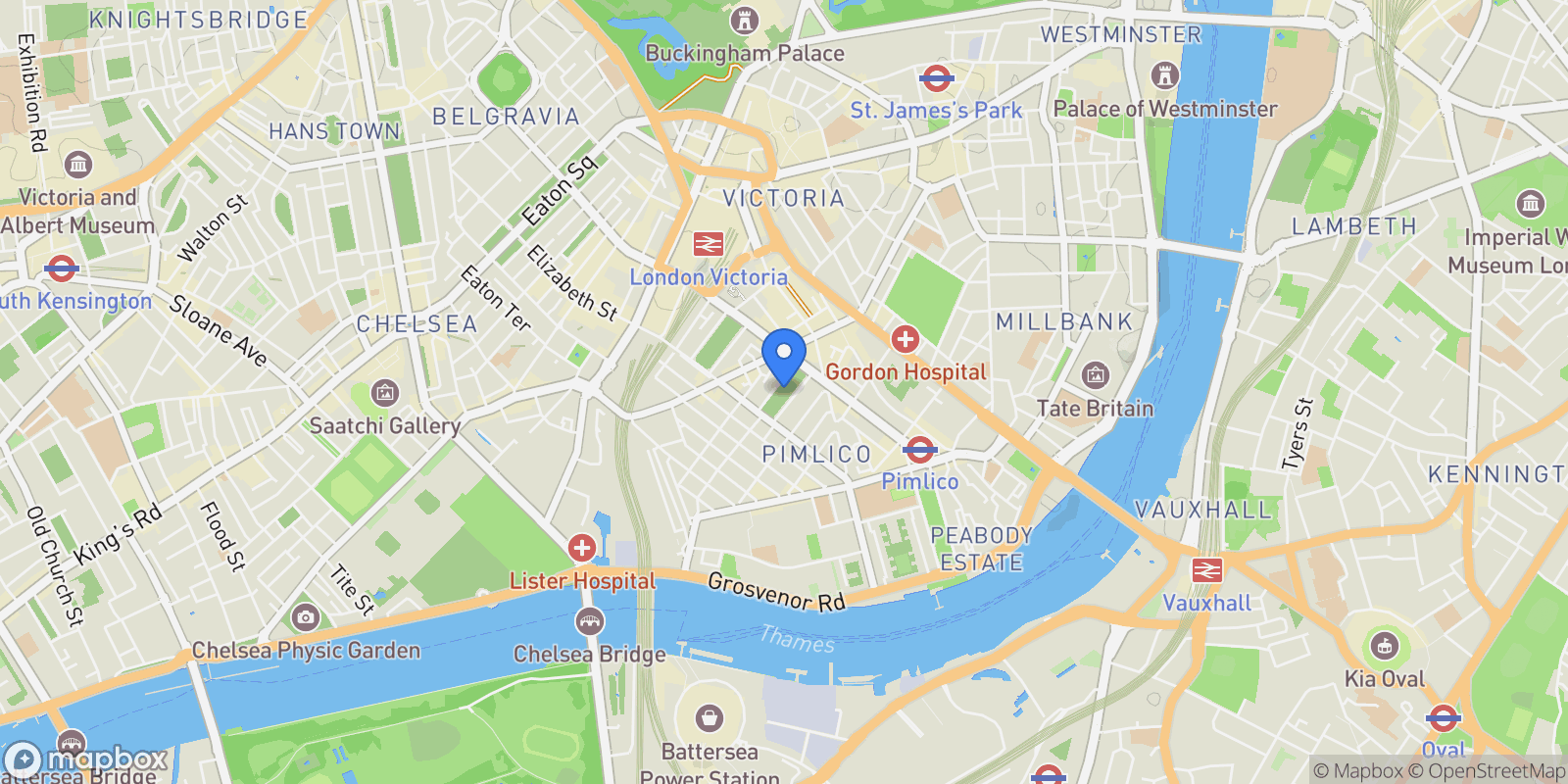 Map showing Warwick Square London, London, UNITED KINGDOM OF GREAT BRITAIN AND NORTHERN IRELAND, London, England, United Kingdom.