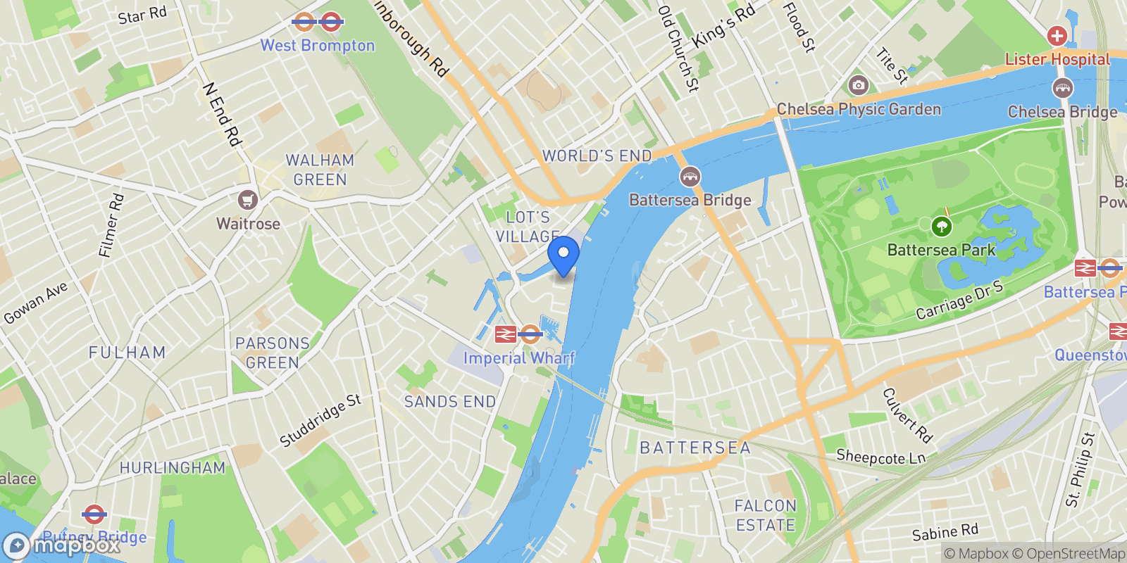 Map showing Waterfront Drive Chelsea Waterfront, London, UNITED KINGDOM OF GREAT BRITAIN AND NORTHERN IRELAND, London, England, United Kingdom.