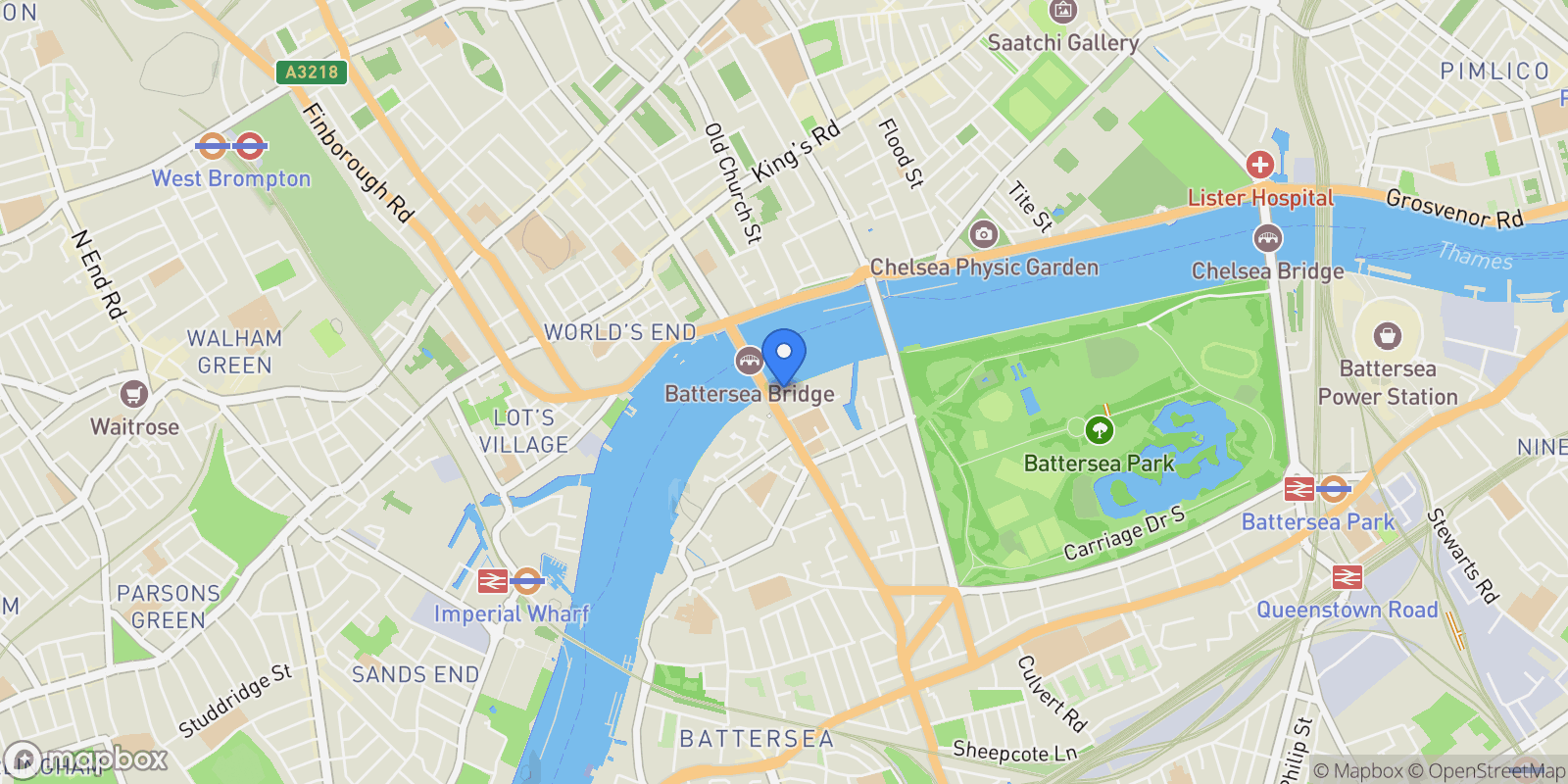 Map showing Thameswalk Apartments Battersea Park, London, UNITED KINGDOM OF GREAT BRITAIN AND NORTHERN IRELAND, London, England, United Kingdom.