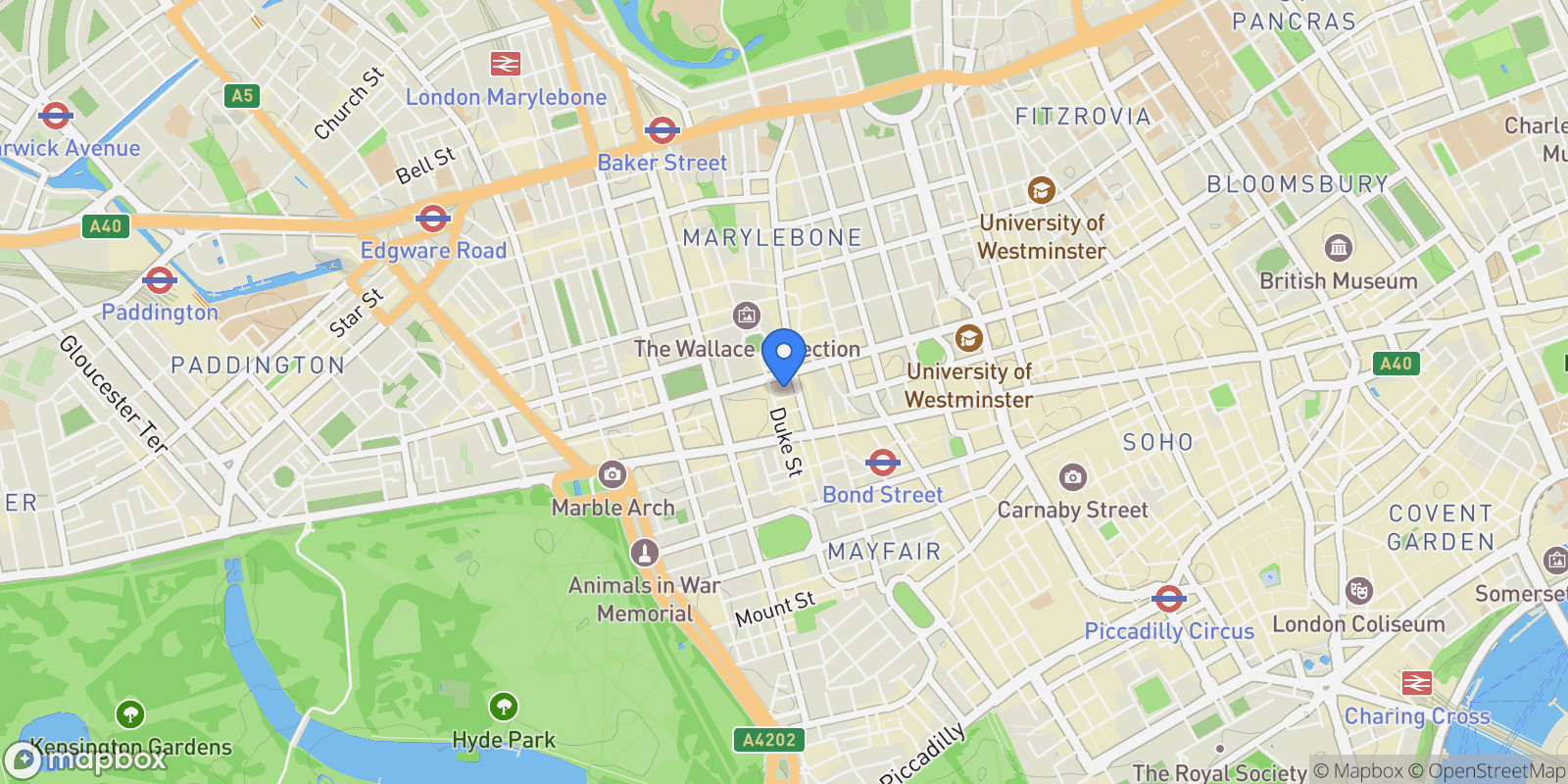 Map showing 5 Picton Place London, London, UNITED KINGDOM OF GREAT BRITAIN AND NORTHERN IRELAND, London, England, United Kingdom.
