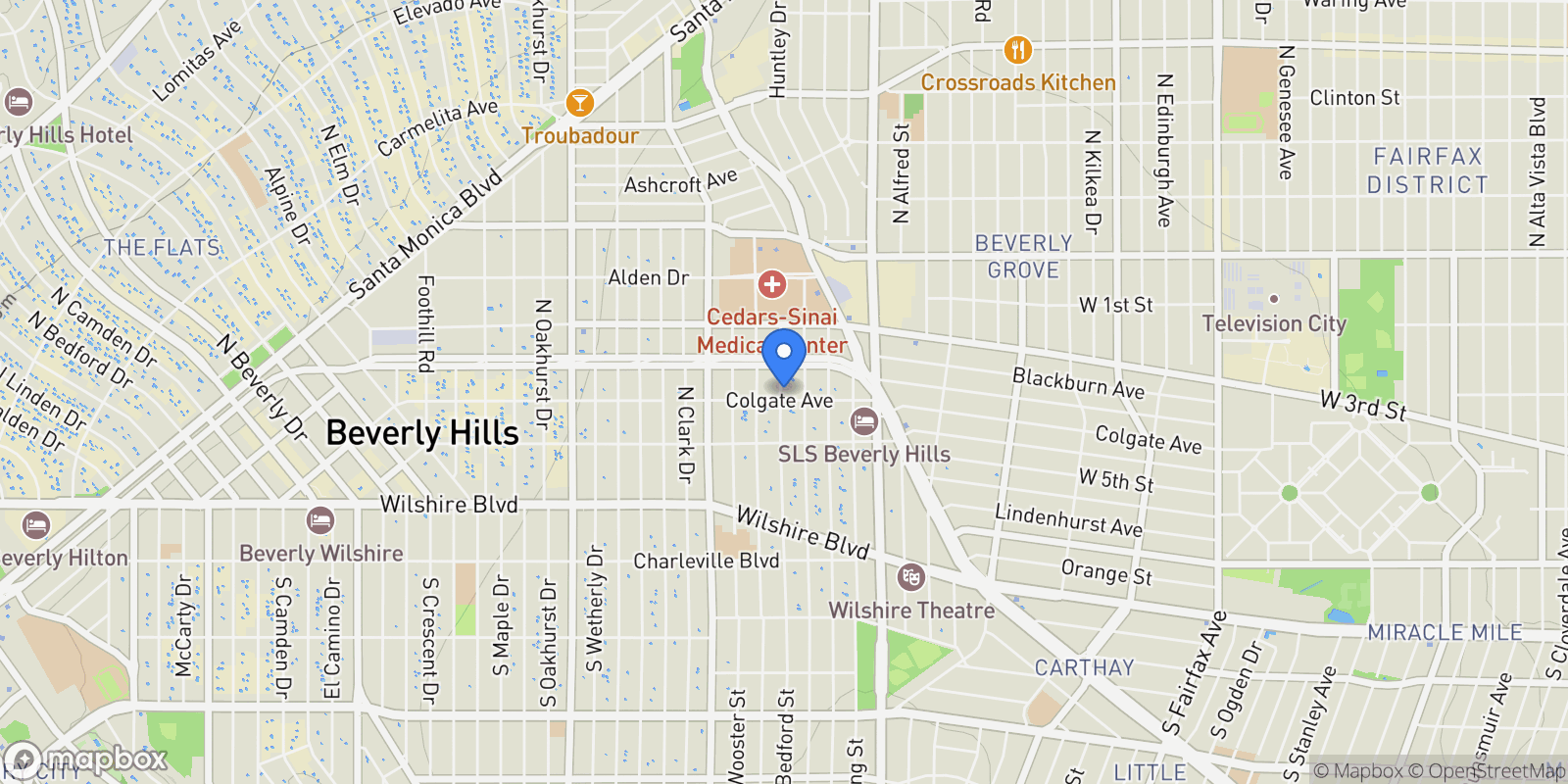 Map showing 432 S Willaman Drive 401, West Hollywood, California, United States.