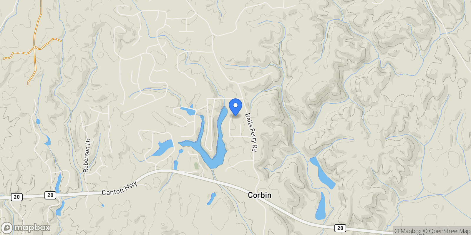 Map showing Cartersville, Georgia, United States.
