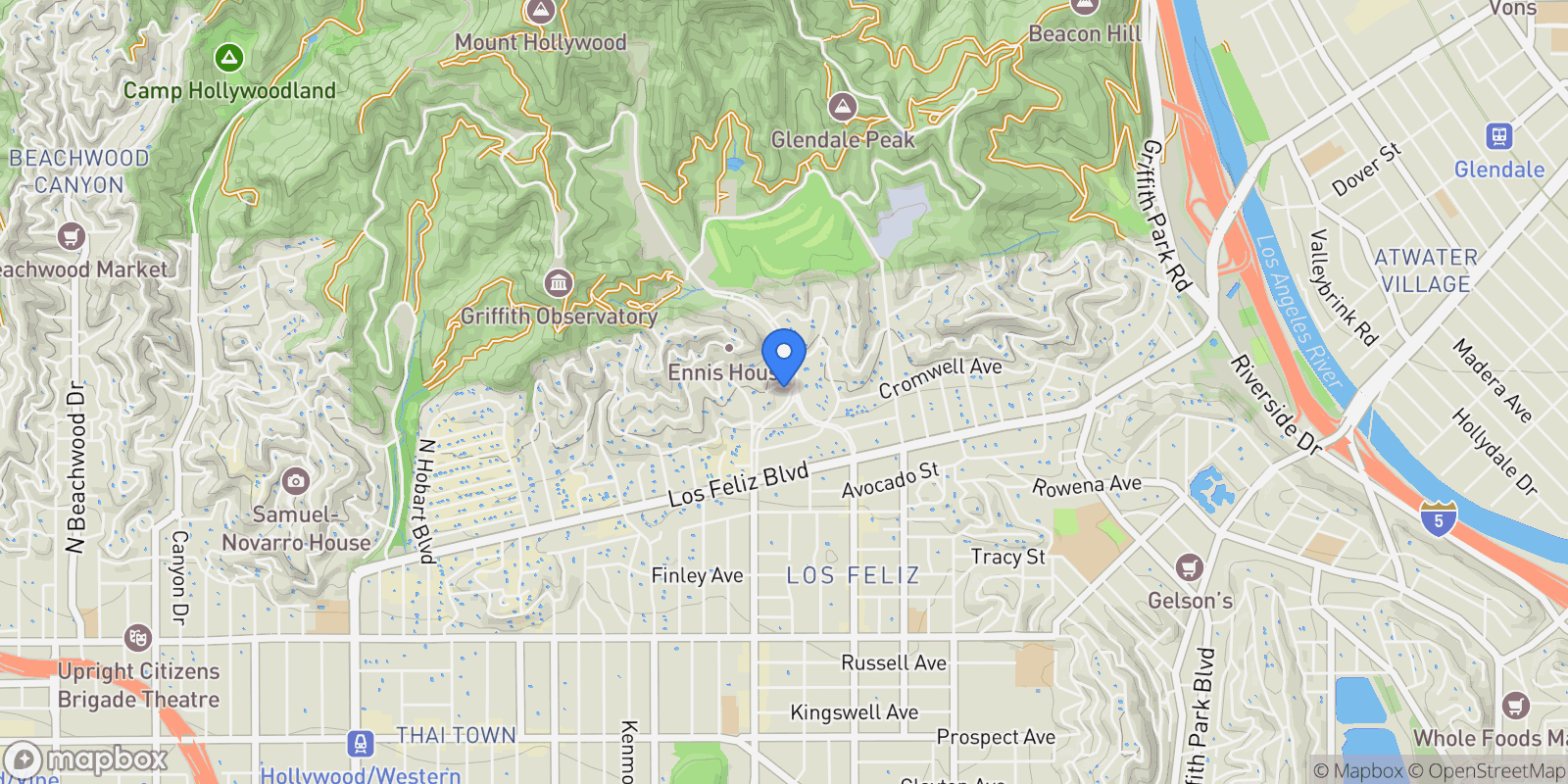 Map showing 2409 N Vermont Avenue, Los Angeles, California, United States.