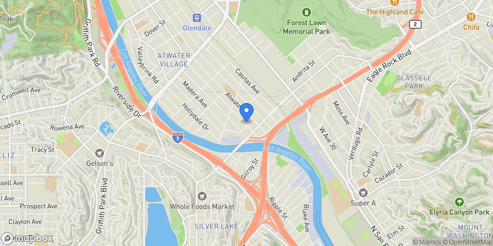Map showing 3143 Larga Avenue, Los Angeles, California, United States.