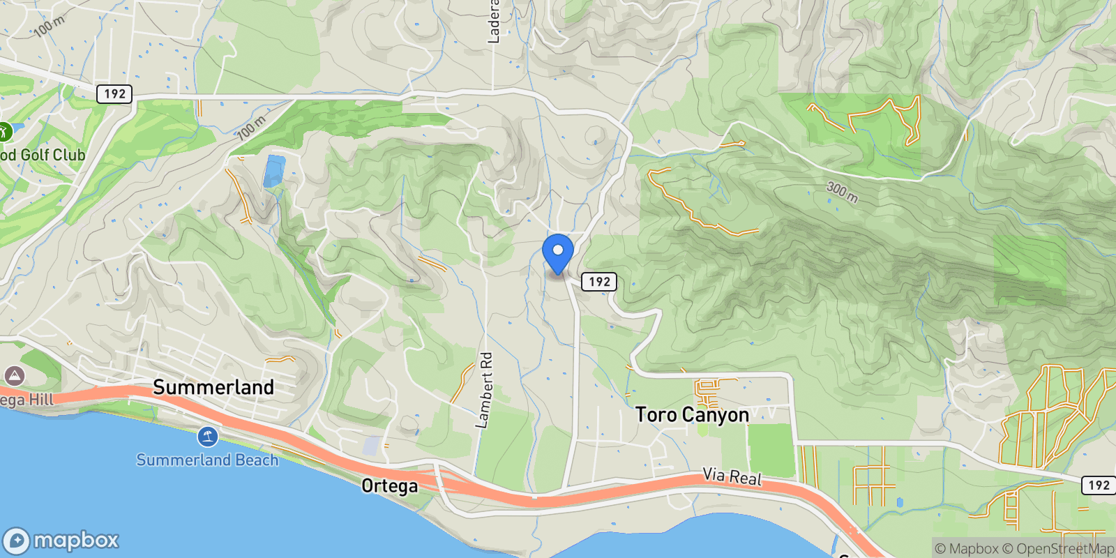 Map showing 405 Toro Canyon Road, Carpinteria, California, United States.
