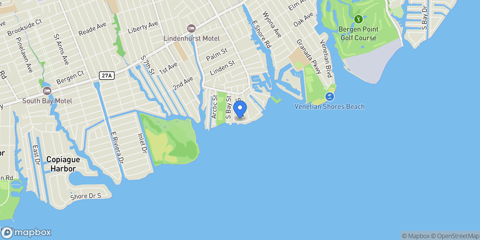 Map showing 88 Bayview Avenue W, Lindenhurst, NY 11757, Lindenhurst, New York, United States.