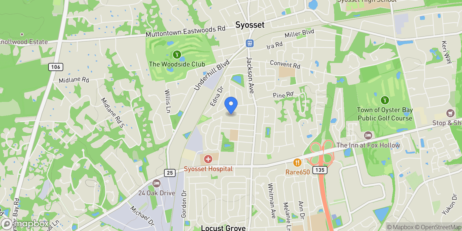 Map showing 12 Flo Drive, Syosset, NY 11791, Syosset, New York, United States.