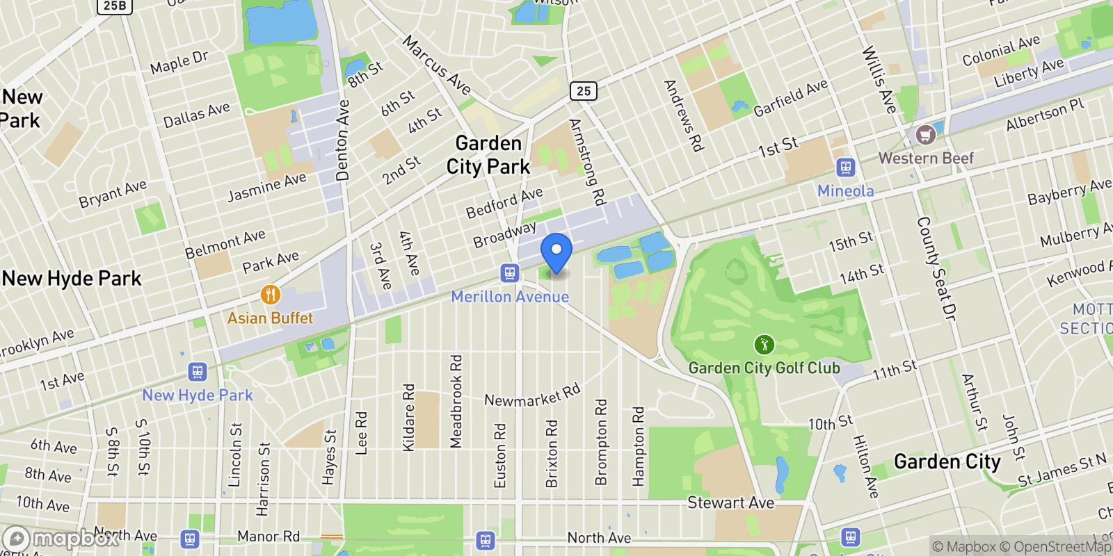 Map showing 229 Brixton Road , Garden City, NY 11530, Garden City, New York, United States.