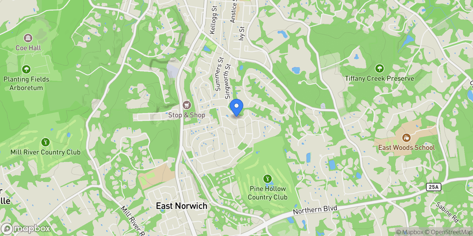 Map showing 51 Oak Hill Drive , Oyster Bay, NY 11771, Upper Brookville, New York, United States.