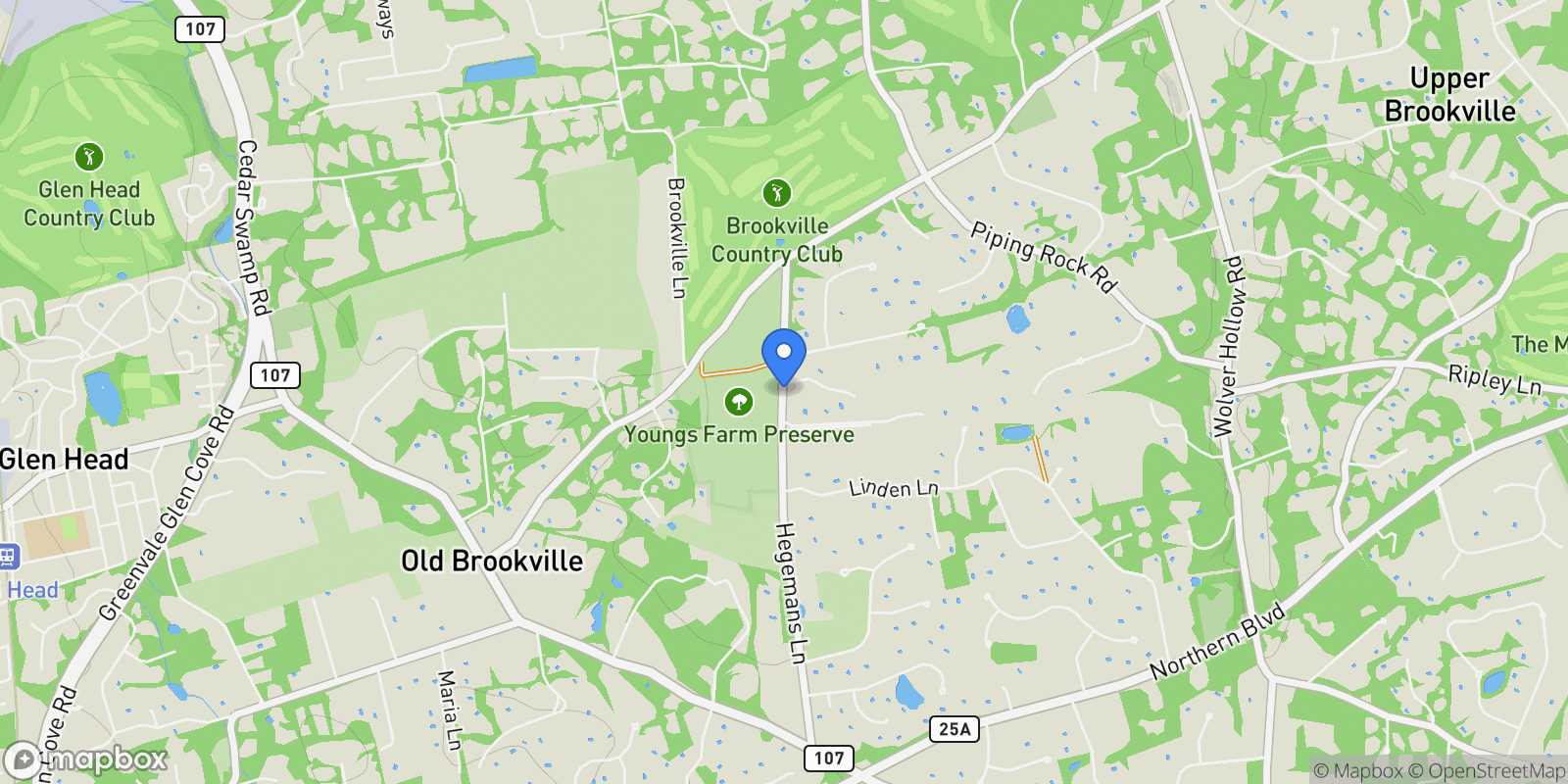 Map showing 172 Hegemans Lane , Old Brookville, NY 11545, Old Brookville, New York, United States.
