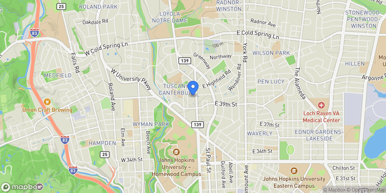 Map showing 3908 North Charles Street , 501, Baltimore, MD 21218, Baltimore, Maryland, United States.