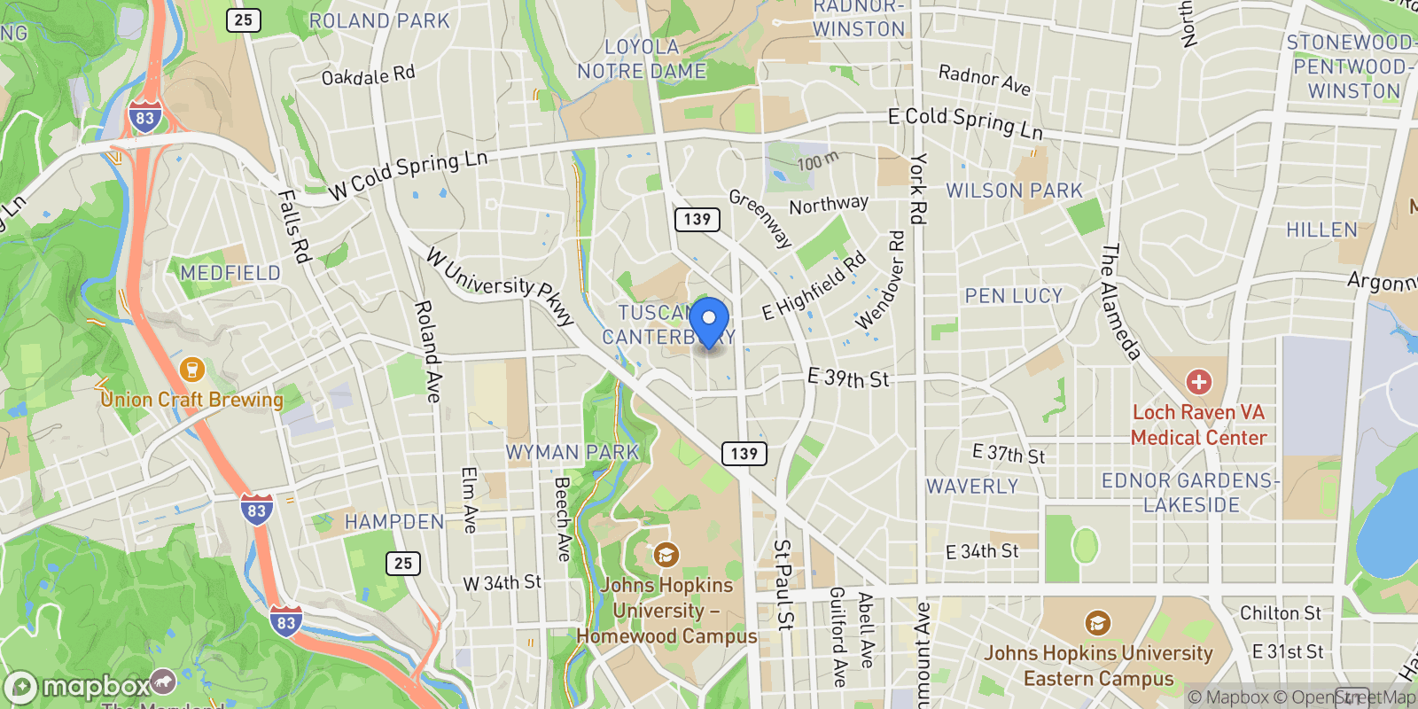 Map showing 3932 Cloverhill Road, Baltimore, MD 21218, Baltimore, Maryland, United States.