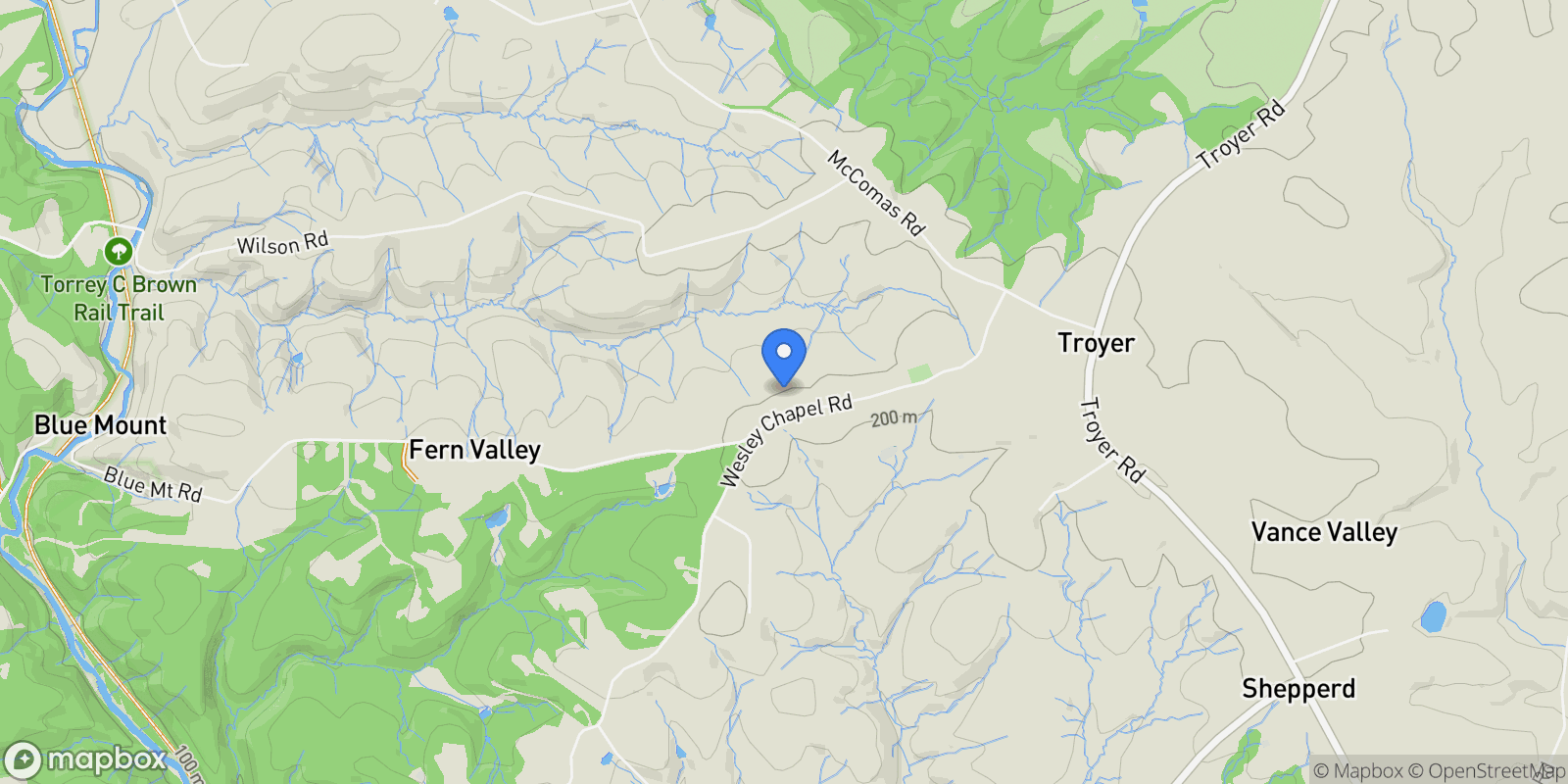 Map showing 17414 Wesley Chapel Road, Monkton, MD 21111, Lutherville-Timonium, Maryland, United States.