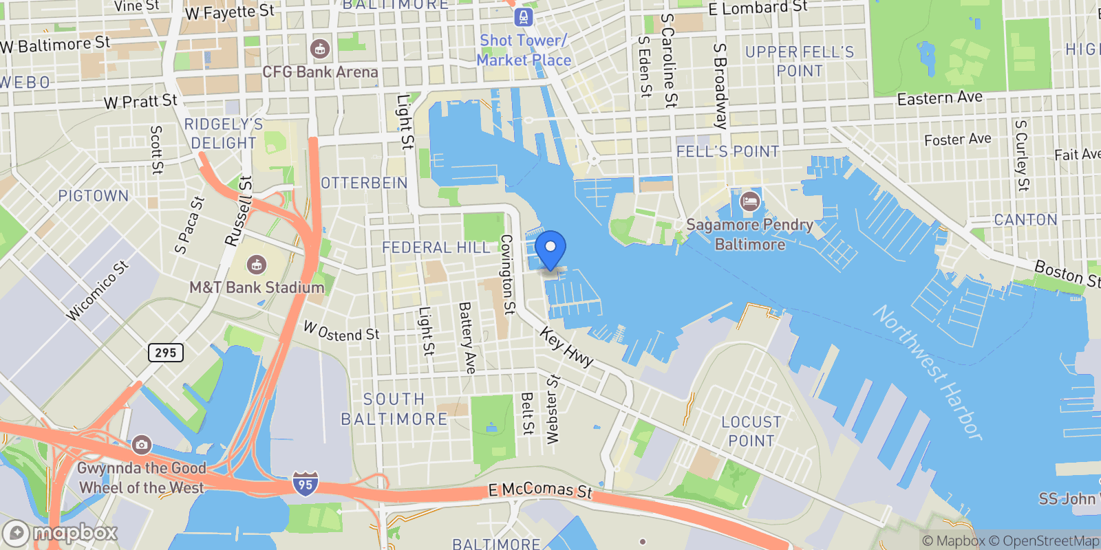 Map showing 100 Harborview Drive , 2107, Baltimore, MD 21230, Baltimore, Maryland, United States.