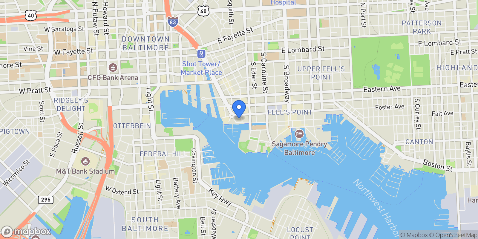 Map showing 717 President Street , 504, Baltimore, MD 21202, Baltimore, Maryland, United States.