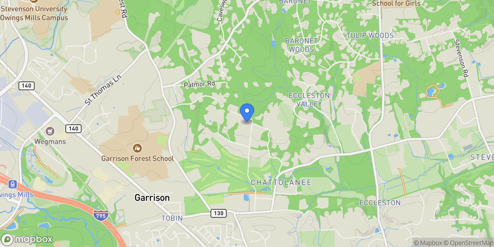 Map showing 314 Golf Course Road, Owings Mills, MD 21117, Owings Mills, Maryland, United States.
