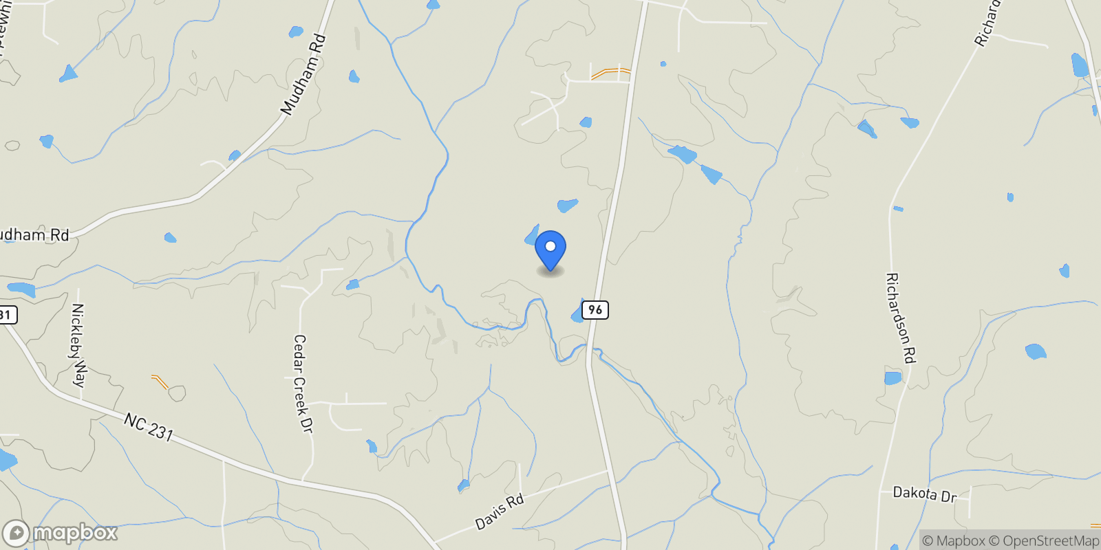 Map showing 14425 North Carolina 96 , Zebulon, NC 27597, Zebulon, North Carolina, United States.