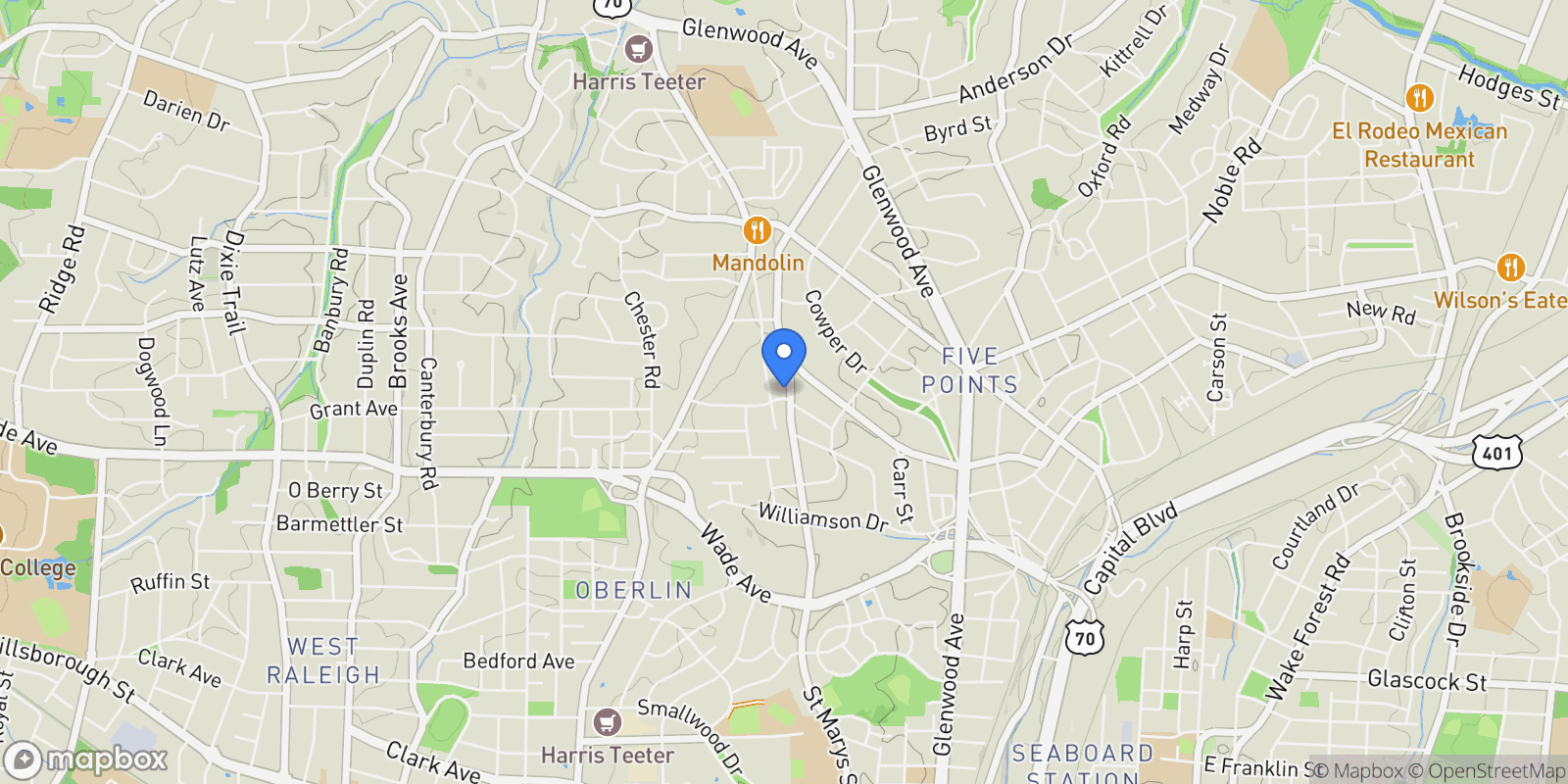 Map showing 1805 Saint Marys Street , Raleigh, NC 27608, Raleigh, North Carolina, United States.