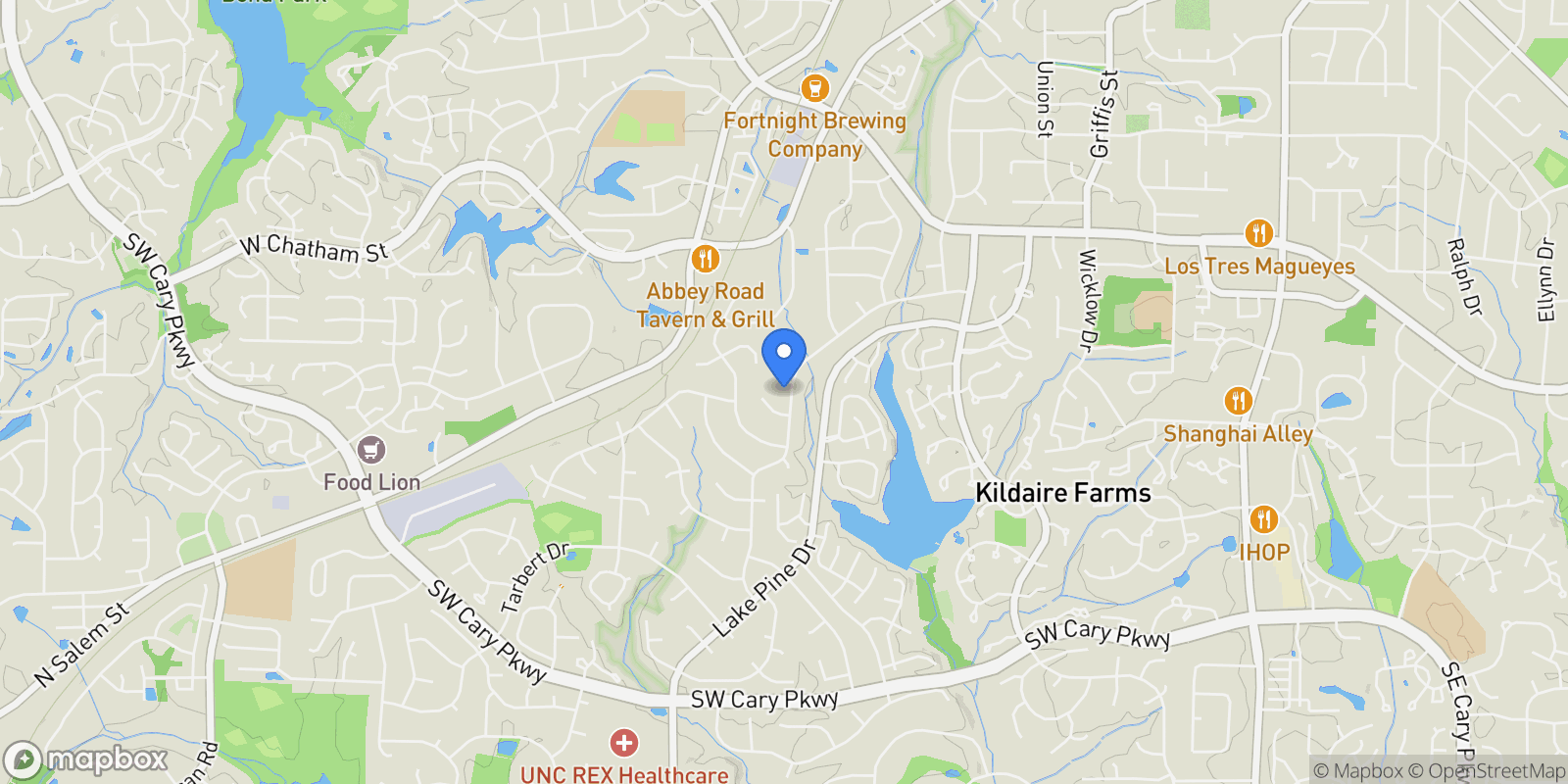Map showing 1000 Brookgreen Drive , Cary, NC 27511, Cary, North Carolina, United States.