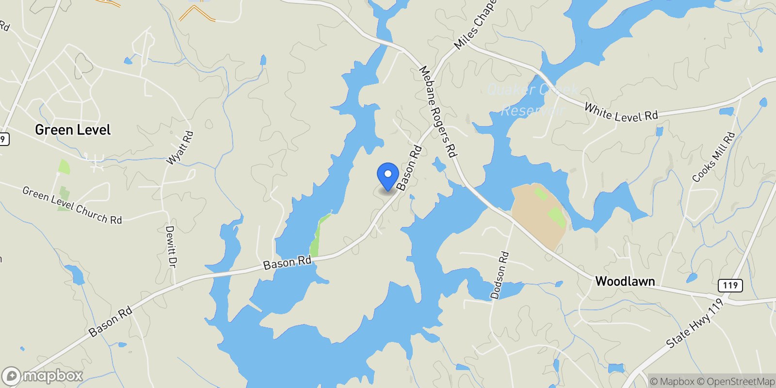 Map showing 3542 Bason Road , Mebane, NC 27302, Mebane, North Carolina, United States.