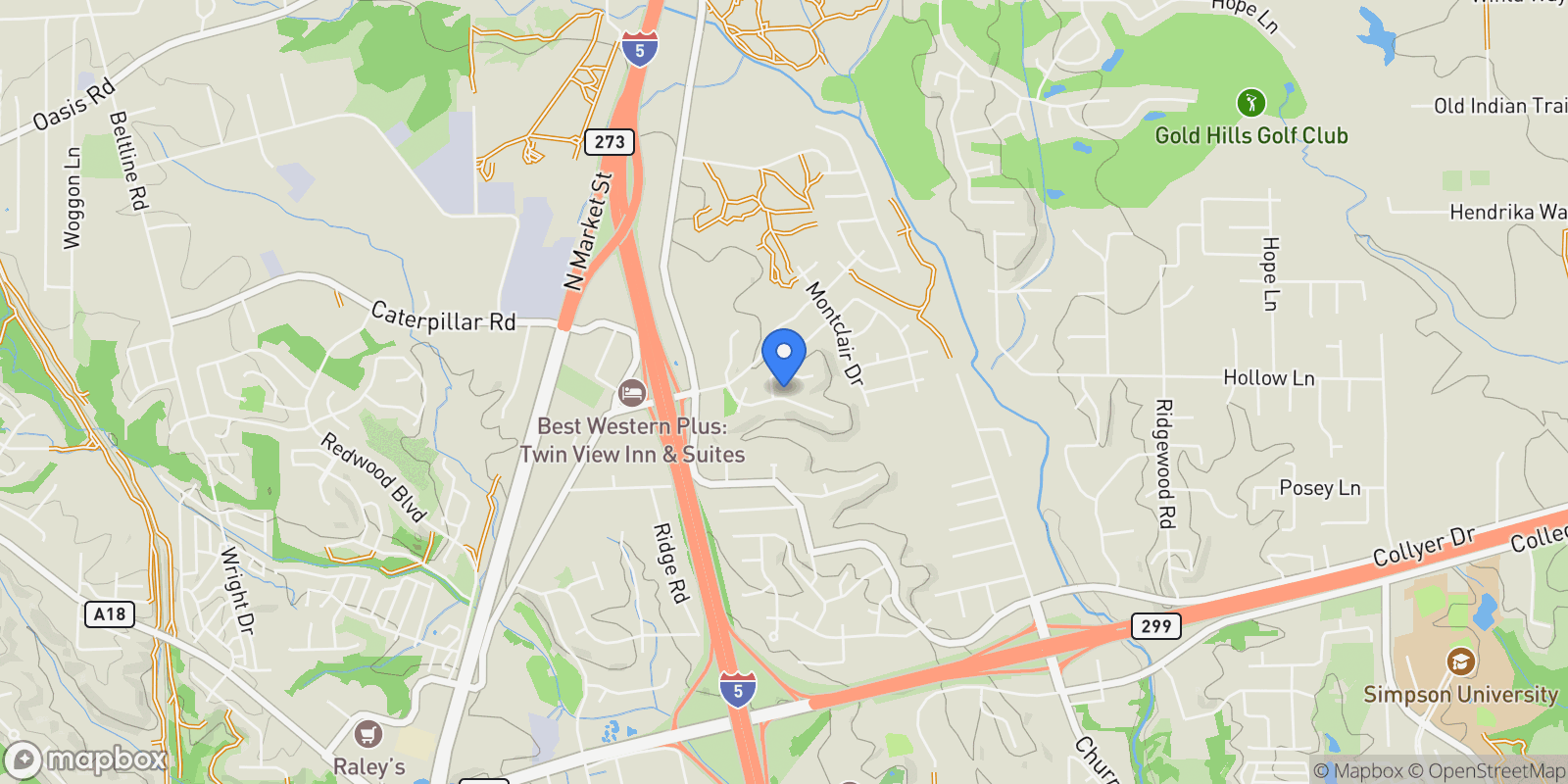 Map showing 5810 Diamond Ridge Drive , Redding, CA 96003, Redding, California, United States.