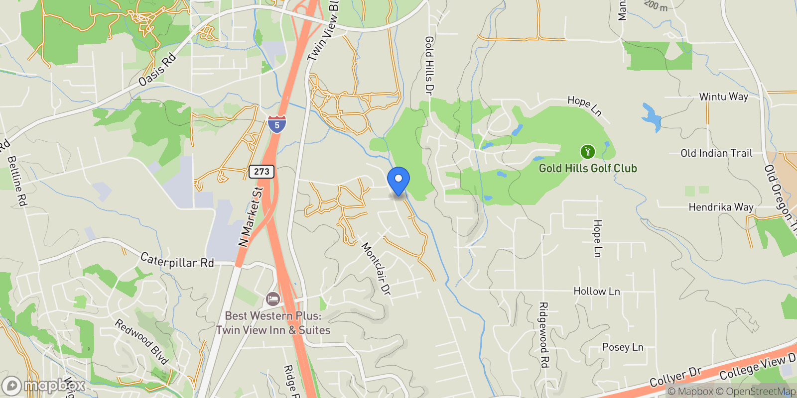 Map showing 1495 Spanish Bay Drive , Redding, CA 96003, Redding, California, United States.