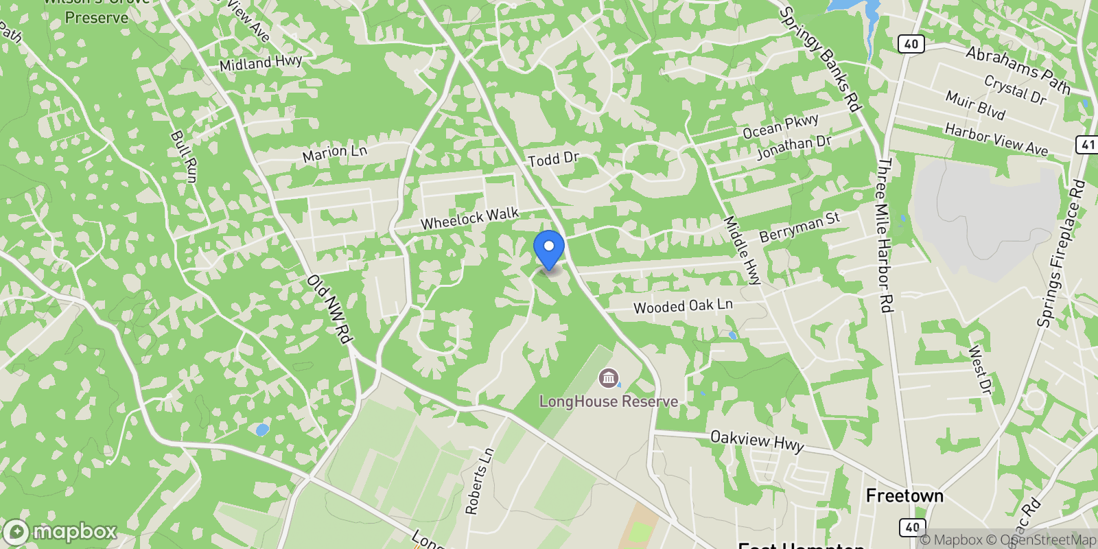 Map showing Old Orchard Lane, East Hampton, New York, United States.