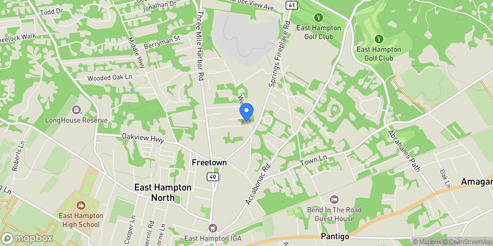 Map showing West Drive, East Hampton, New York, United States.