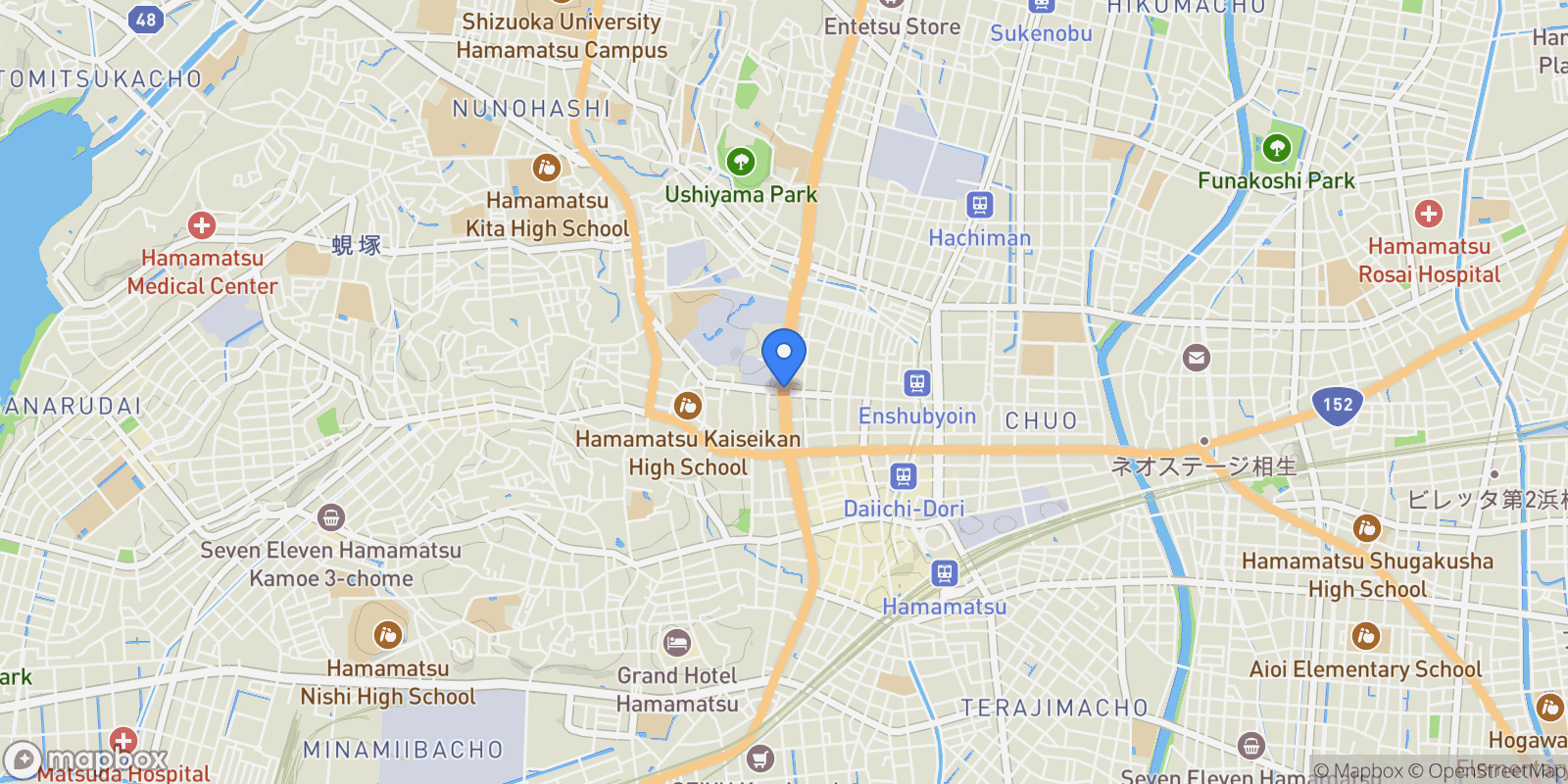 Map showing Hamamatsu, 22, Hamamatsu, Shizuoka, Japan.