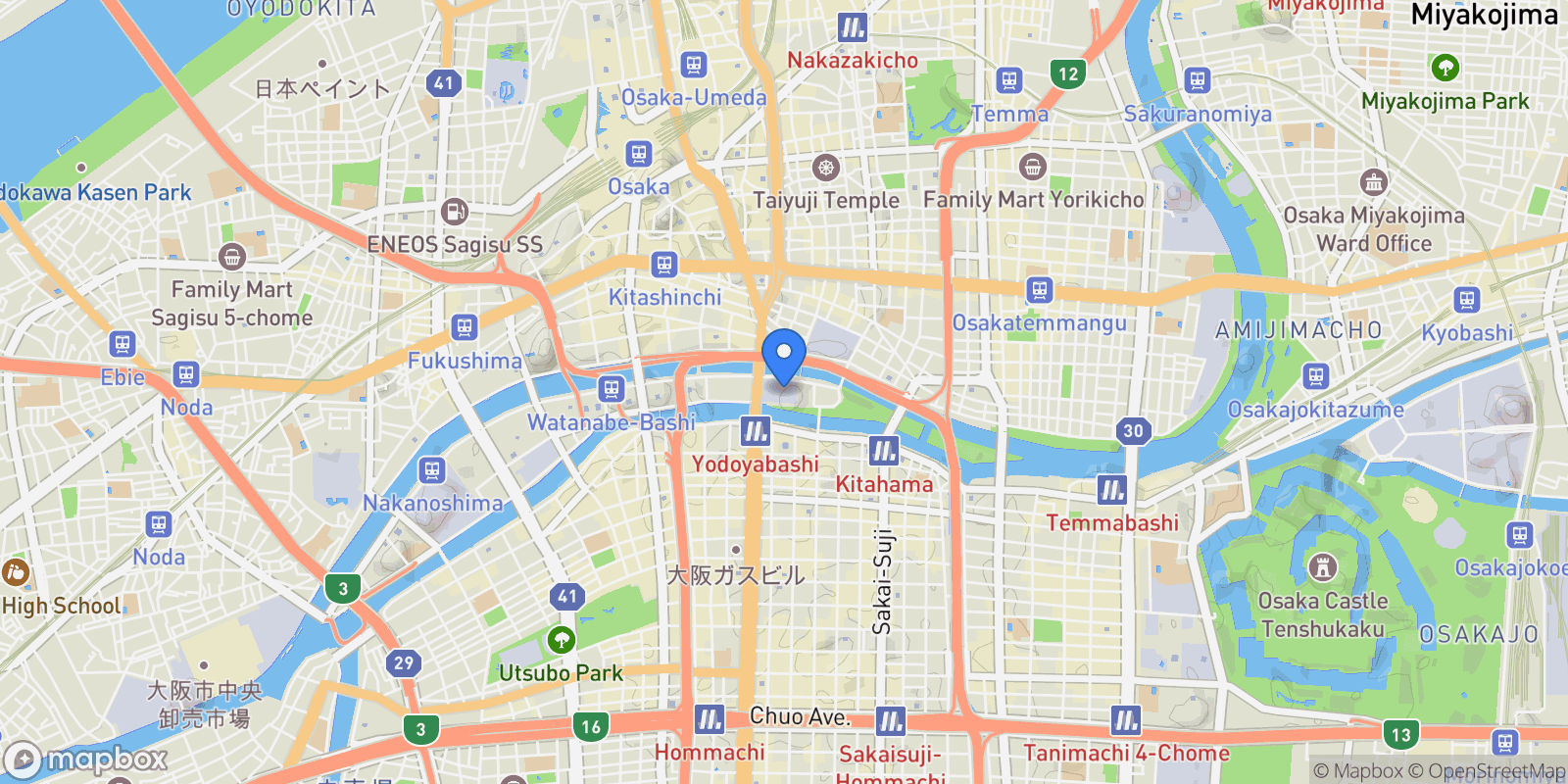 Map showing Osaka, 27, Osaka, Osaka, Japan.