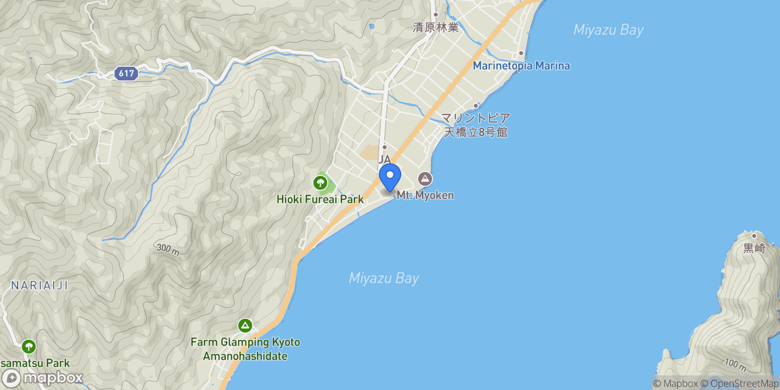 Map showing Hioki, 46 899-2203, Miyazu, Kyoto, Japan.