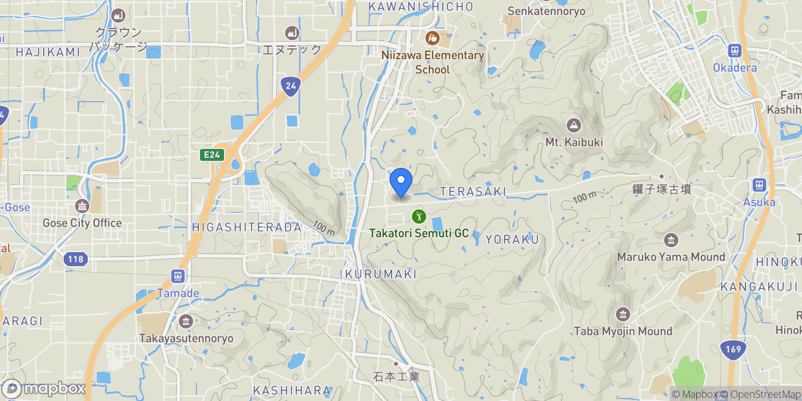 Map showing Takaichi-gun, 29 635-0144, Takatori, Nara, Japan.