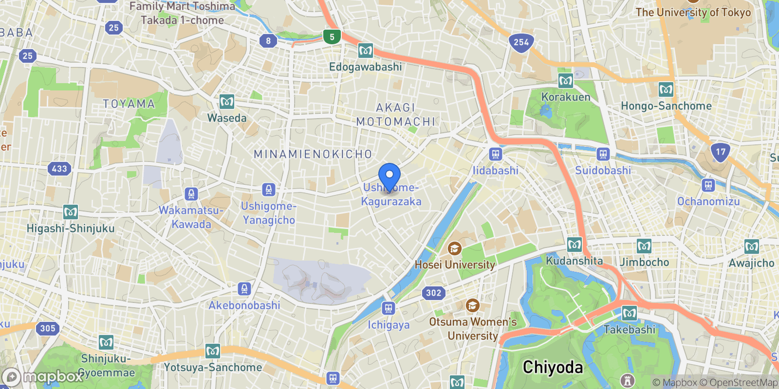 Map showing Shinjuku-ku, 13 162-0835, Shinjuku City, Tokyo, Japan.
